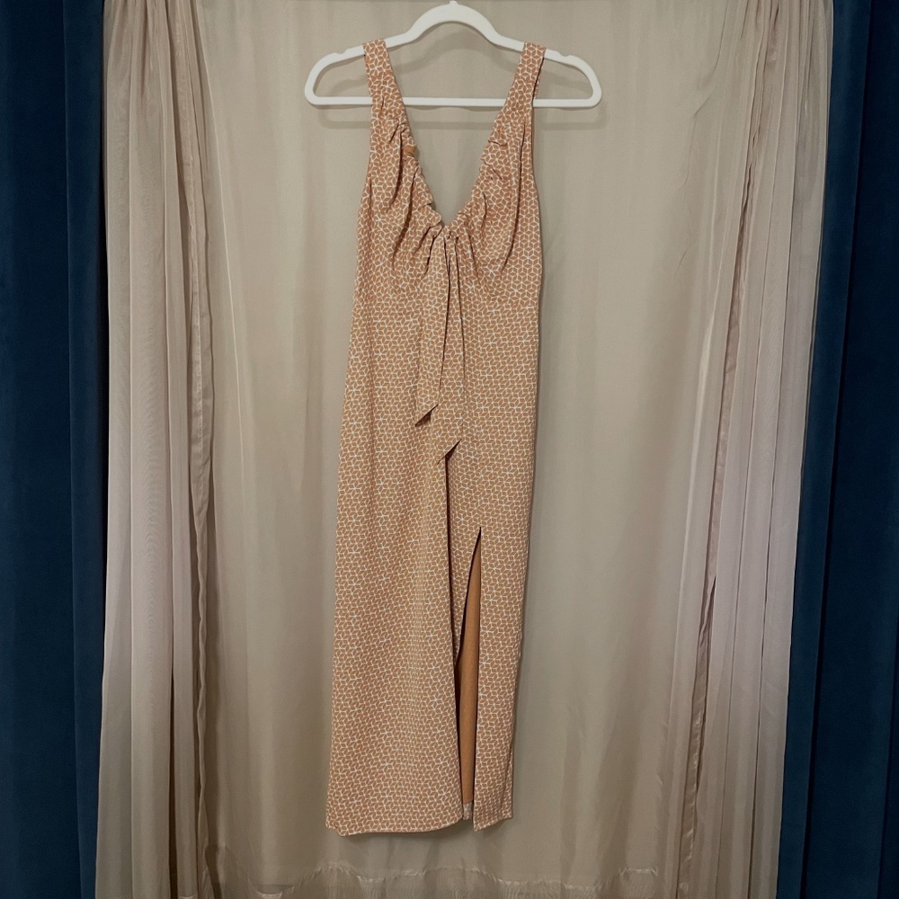 Abercrombie & Fitch Cinch-Front Slip Midi Dress